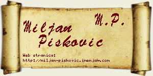 Miljan Pisković vizit kartica